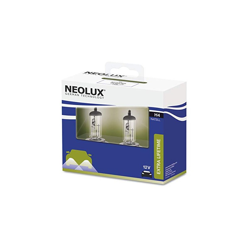 NEOLUX Extra Lifetime H4 Halogen-Scheinwerfer, N472LL-2SCB, 12 V, 60/55 W,