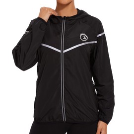 NINGMI Waterproof Raincoat with Hood Windbreaker Rain Jacket for Women Zipper Lightweight Hiking Outdoor