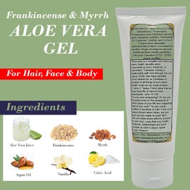 Gel De Aloe Vera Con Incienso Y Mirra Para Cabello, Rostro Y Cuerpo, Elaborado Con 94% De Aloe Vera Orgánico, Hidratante Facial (113 G)