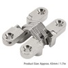 4Pcs Mini Zinc Alloy Cross Hidden Hinge 180 Degree Swing