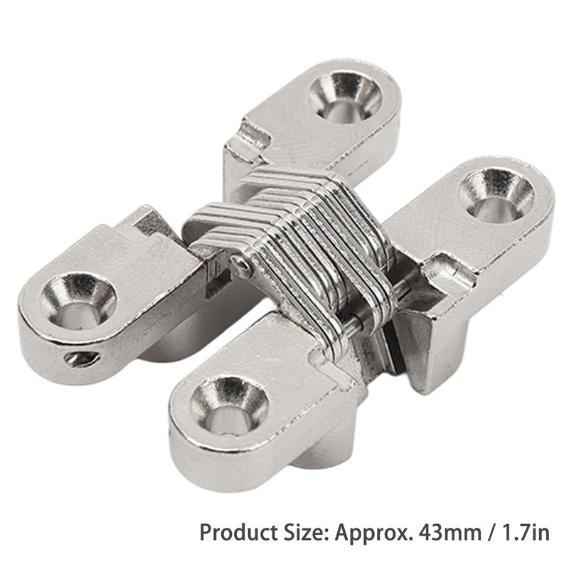 4Pcs Mini Zinc Alloy Cross Hidden Hinge 180 Degree Swing