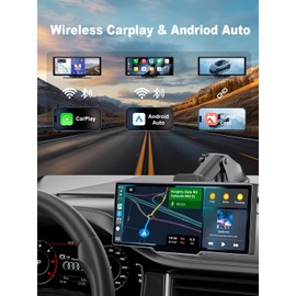 Apple Carplay Screen for Car, 10.26’’ Wireless CarPlay & Android Auto Screen with 4K Dash Cam, 1080P Backup Camera, Car Play Audio Receivers, GPS Navigation/Mirror Link/Bluetooth/FM/Voice Control