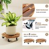 Bamworld Plant Caddy 12 Inch Wood Dolly with Drainage Tray
