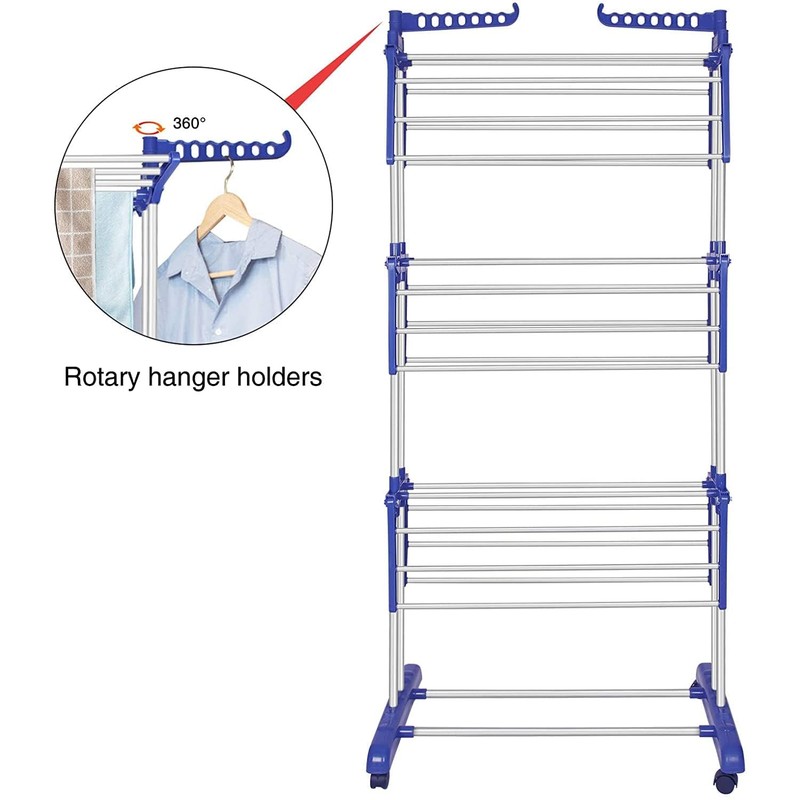 Bigzzia Clothes Drying Rack, Folding Stainless Steel Drying Rack Clothing