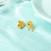 Tokidoki Unicorno Stud Earrings, 14K Plated with CZ Crystal Accents
