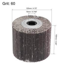 sourcing map 120mmx100mm Flap Wheel Abrasive Cloth Wire Drawing Polishing Sanding Wheel 60 Grit for Stainless Steel Metal Wood
