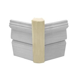 45 Degree Poplar Outside Radius Corner Base Block | 3/4" x 1 1/4" x 6" | 45° Poplar (Paint Grade) Bullnose - Fits 3/4" Radius, Trim Molding (1)