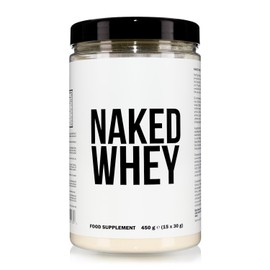 NAKED Naked Whey Protein Supplement Powder, Unflavored, GMO Free, Soy Free, Gluten Free Aid Muscle Growth and Recovery 450g