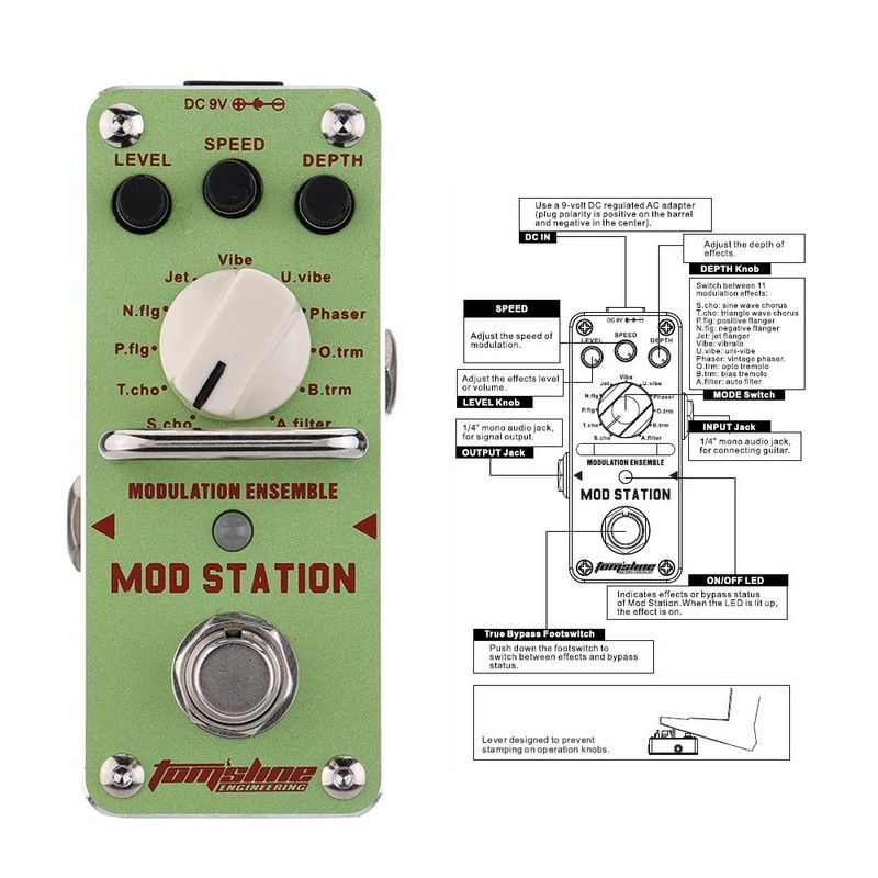 AMS-3 Mod Station Modulation Ensemble Electric Guitar Effect Pedal Mini