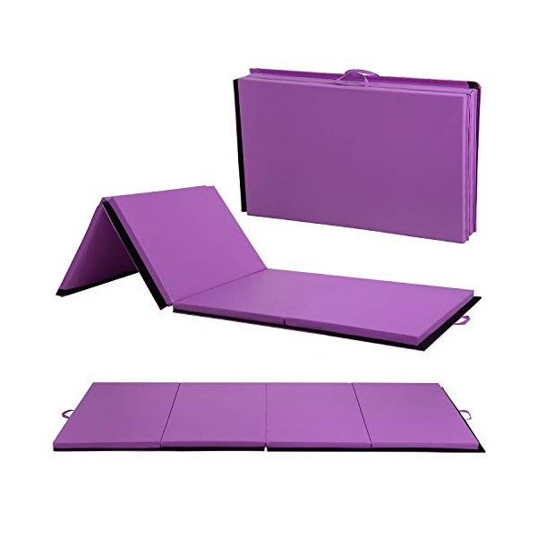 BestMassage Gymnastics Mat 4x10x2 Gym Mat Tumbling Mat 4 Foldding