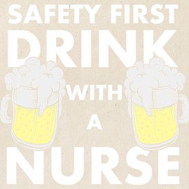 CafePress Nurse St. Patricks Day Safety First Drink Tote Bag Reusable Natural Beige Canvas Shopping Bag