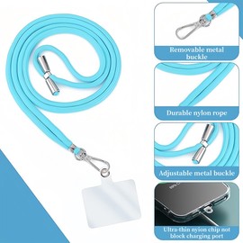 ZEPIQOR Pack of 3 Lanyards, 3 Colours, Long Lanyard with Mini Removable Buckle, Carabiner Hook, Lanyard for Men and Women