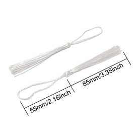 Honbay - 120 borlas pequeñas hechas a mano sedosas para manualidades suaves con lazos para llavero, aretes, etiqueta de regalo, recuerdo, graduación, manualidades y joyería (5.5 pulgadas)