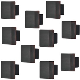 Gedotec Furniture Handle Square Door Knob Vintage Furniture Knob Oiled Bronze Square Button Handle 30 x 30 mm Antique for Drawers and Chest of Drawers Pack of 10 - Design Door Knob Cabinet Door with
