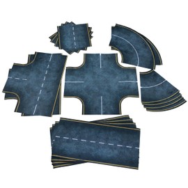 Asphalt Roads - Non-Slip Fabric 2D Road Set (Width 16.2 cm / 6.3 Inches)