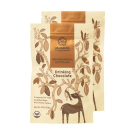 Elements Truffles Ashwagandha Dark Hot Chocolate -Heavy Metal Tested- All-Natural, Handmade, Dark Hot Chocolate Mix With Ecuadorian, Fair Trade, Organic Cacao Powder - Vegan Hot Cocoa Mix - 16 Oz