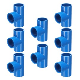 QUARKZMAN 8 StückTee PVC Fitting 1" 3-Wege-Verbinder Möbelbauqualität Rohrkupplung Ellbogenarmaturen für Abwasserrohr, Wasserzufuhr Bau Garten, Blau
