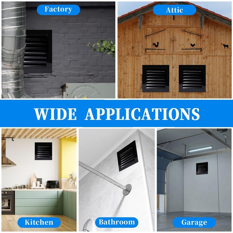 2 Pcs 12" x 12" Gable Vents for House Aluminum