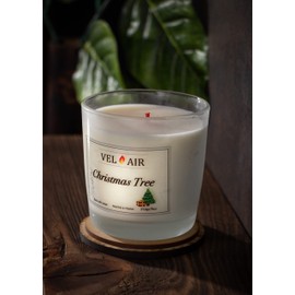 VEL AIR. Vela Aromática Christmas Tree (Arbol de Navidad) Cera de soya, Ecológicas. Velas Aromaticas/Velas decorativas / 250 gr/ 9 oz.