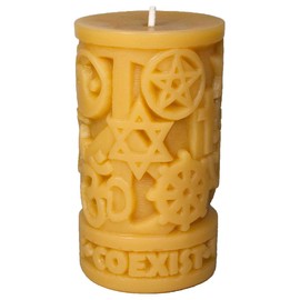 Sunbeam Candles Beeswax Coexist in Peace Pillar