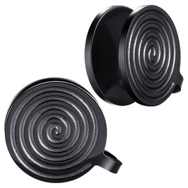 FLYUN Pressure Earrings for Keloids, Acupressure Compression Clip-on Stainless Steel Spiral Non-pierced Earrings for Women (Black)