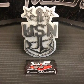 WinterFab US Navy Master Chief Insignia Two Layer Hitch Cover 1/8" Steel - USN Military