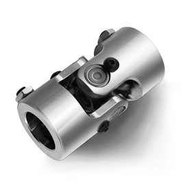 Ovabeyna 1" Round x 1" Rround Chrome Steering Universal Joint Single U Joint Shaft,Total Length: 83mm (3-1/4")