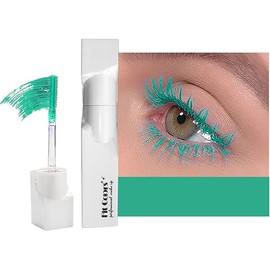 Colored Colorful Waterproof Mascara for Eyelashes, Green Lashes Extensions Mascara Long lasting Smudgeproof Charming Voluminous Mascara for Women Eye Makeup Party Stage Use (#05 Green)