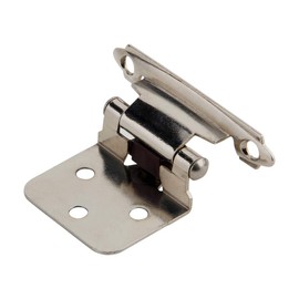 Silverline SH5000 Self Close Face Frame Hinge Cabinet Hardware Face Mount Overlay Variable (6 Pairs, Nickel Plated)