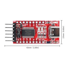 Podazz 2Pcs FT232RL 3.3V 5V FTDI USB to TTL Serial Adapter Module Mini Interface for Arduino