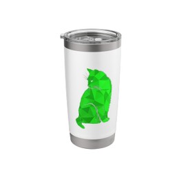 Green Diamond Cat Graphic Print Design Kitty Kitten Cats Stainless Steel Insulated Tumbler
