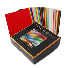 Ehime Shiko NE-100C-500 Origami 100 Colors, 5.9 inches (15 cm), 500 Sheets with Paper Box