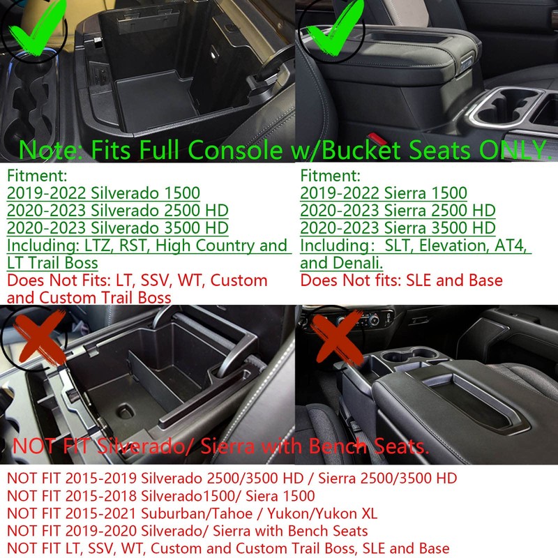 EDBETOS Center Console Organizer Compatible with Chevy Silverado 1500/GMC Sierra