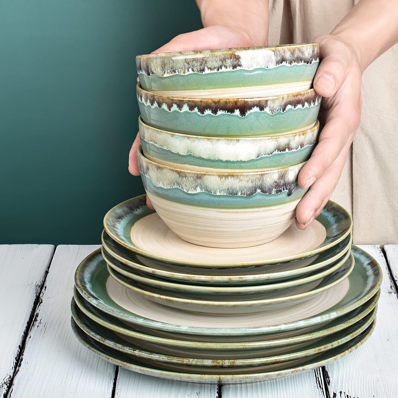 Bosmarlin Stoneware Dinner Plates, 10.5 inches, Set of 4 for