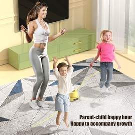 Elolicu Smart Jump Rope Machine, Electric Rope Skipping Machine Rechargeable Jump Rope Toy Rope Skipping Sports for Kid Indoor Outdoor Workout Jumping Rope with Remote Control for Home Gym Party