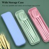 DISSKNIC DISSKNIC 4 Sets Travel Utensils with Case, Cutlery Set Chopsticks Fork Spoon Knife with Case, Reusable Plastic Utensils Sets for Lunch Box Accessories,Portable Lunch Box Utensils Set for Daily Use
