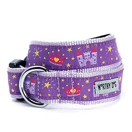 The Worthy Dog Princess Dog Collar, Adjustable High Density Nylon Pets Collar with Strong Quick Release Buckle Fits Large Dogs Purple