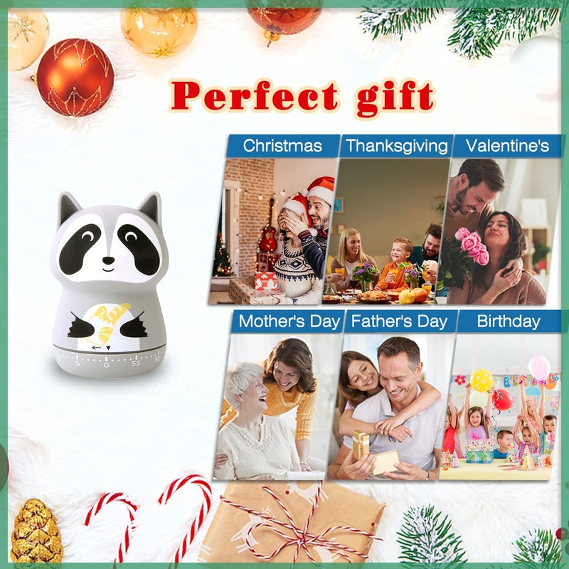 ELE DEPI 2 Pack Cute Kitchen Timer,100% Mechanical Timer for