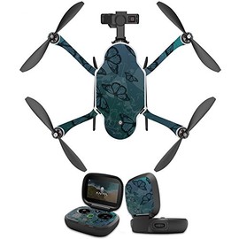 MightySkins Skin Compatible with GoPro Karma Drone Headphones wrap Cover Sticker Skins Dark Butterfly