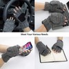 ViGrace Winter Knitted Convertible Fingerless Gloves Wool Mittens Warm Mitten
