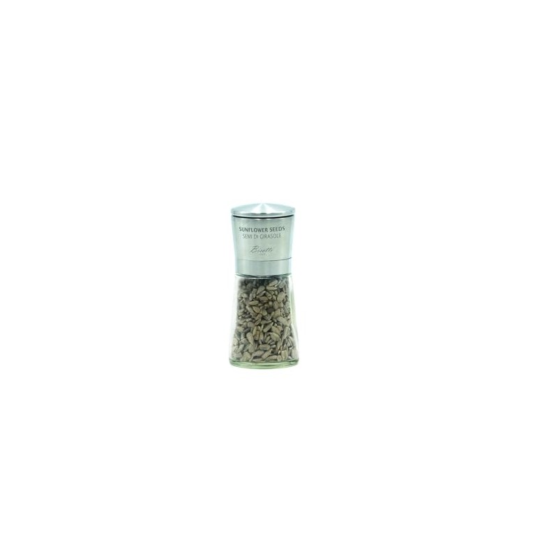 Bisetti Glass Bottle Sunflower Seed Mill With Stainless Steel Head,