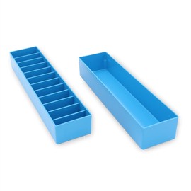 Laube Wide Mini Blade Case Organizer for Clipper Blades - Professional 12 Slot Clipper Blade Caddy - Detachable Snap On Lid- Made in The USA - Blue - 2 Pack