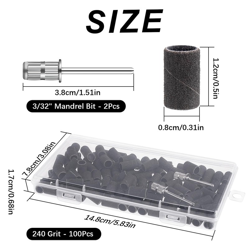 Difenni Sanding Bands for Nail Drill,Sanding Bands Nail Drill Bits