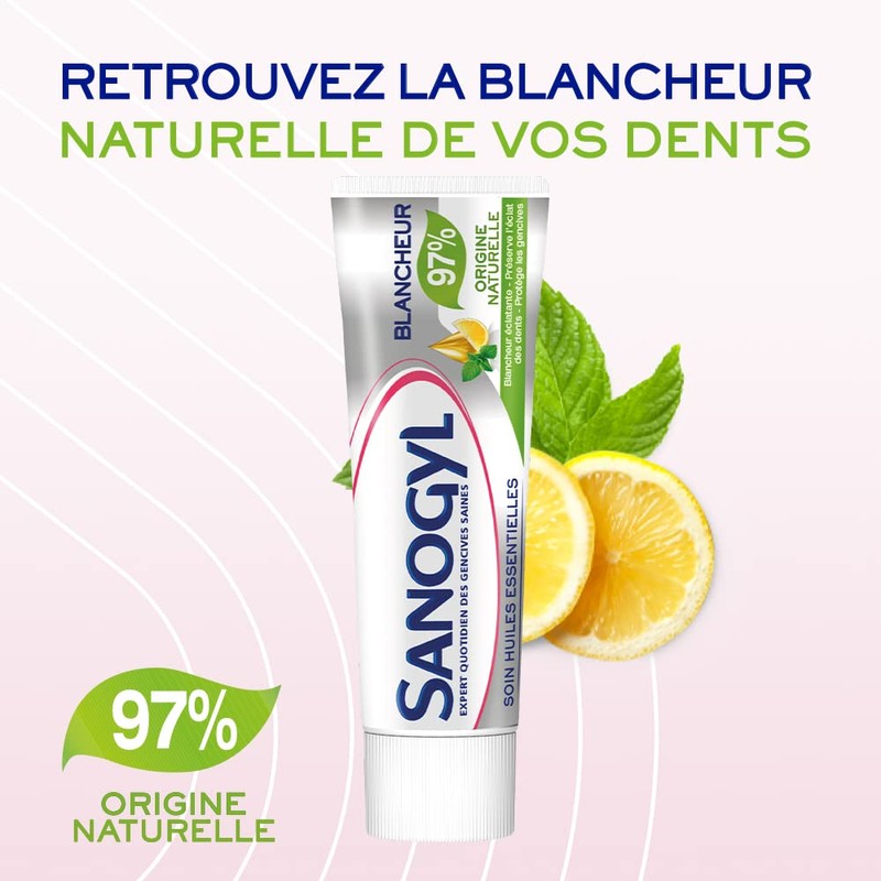 Sanogyl Toothpaste 75 ml Natural Whitening Liquid Tasteless Pack of