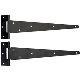 Merriway BH04385 (2 Pcs) Heavy Duty Japanned Tee Hinge 300mm (12 inch) Black - Pack of 2 Pieces