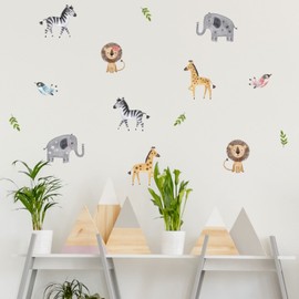 Stickerscape Safari Nursery Accessories - Animal Wall Stickers, Jungle Bedroom Accessories, Nursery Wall Decals (Cute Safari - Regular)