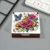 JZHYOAN Flower Diamond Art Wooden Note Box Reusable Portable Notes