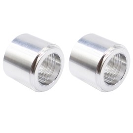 OXCANO 3/8" NPT Female Weld On Bung Aluminum Bung Pipe Thread Pipe Fitting Adapter 3/8" Weldable Fuel Tank Fitting Adapter Car Accessories, Use With Fuel, Oil, Gas and Water 2PCS