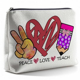 CLHHM Teacher Appreciation Gifts Makeup Bag Cosmetic Bag with Zipper Travel Toiletry Bag Birthday Gifts for Women Teenage Girls New Mom Care Package