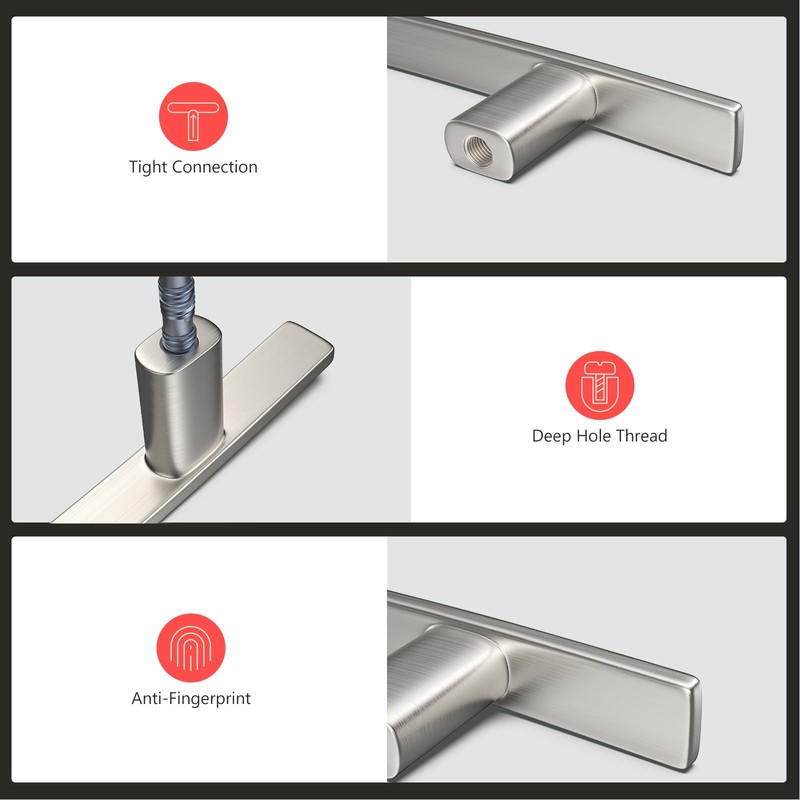 homdiy 10 Pack Brushed Nickel Cabinet Handles Kitchen Cabinet Pulls